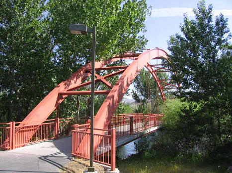 One of several motor vehicle-free bridges across the Boise River connecting both side of the Boise Greenbelt.