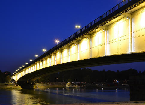 Branko's Bridge in Belgrade by night