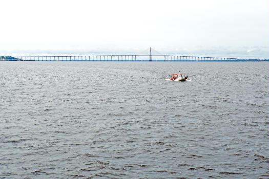 The Rio Negro Bridge is a cable-stayed bridge over the Rio Negro, 3,595 metres (11,795 ft) in length that links the cities of Manaus and Iranduba.