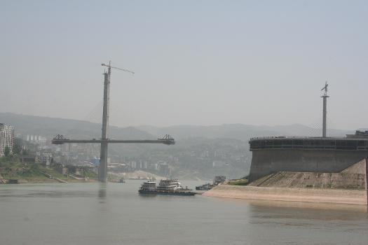 The Fuling Wujiang Bridge construction in Chongqing municipality, China