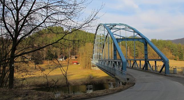 Bridge and river Berounka, Skryje in Rakovník District