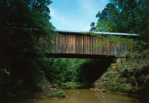 Bunker Hill Bridge, Spanning Lyle Creek, bypassed section of Island Fo, Claremont vicinity, Catawba County, NC