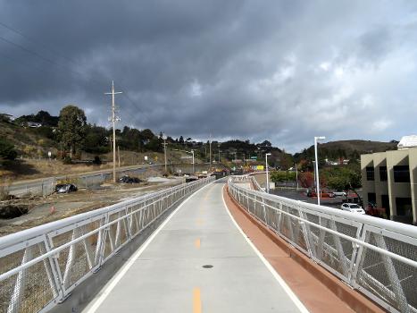 Cal Park Hill Pathway bridge over Sir Francis Drake Boulevard near Larkspur Landing