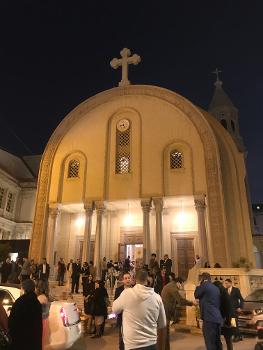 Cathedral of St. Mark, Alexandria at night before a wedding