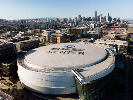 Aerial view of Chase Center