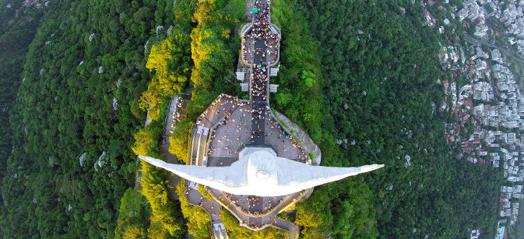 Aerial view from the Christ the Redeemer statue