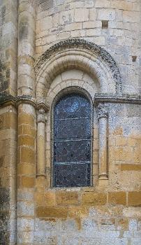 Window of the church of the Nativity of the Virgin Mary of Cénac, commune of Cénac-et-Saint-Julien, Dordogne, France