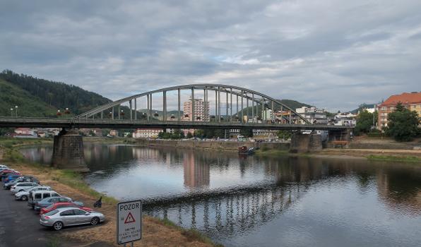 Děčín, the old bridge (Tyršova) across the Elbe