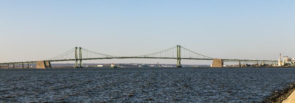 Delaware Memorial Bridges from Deepwater, New Jersey
