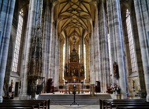 Chor des Münsters St. Georg, Dinkelsbühl, Bayern, Deutschland