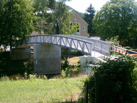 Foot and bycicle bridge at Doernauelsmuehle between Luxembourg and Germany.