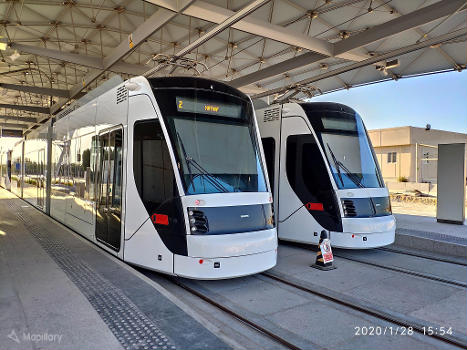 Doha Metro Green Line at Mathaf Museum in the Fereej Al Zaeem district of Al Rayyan, Qatar.