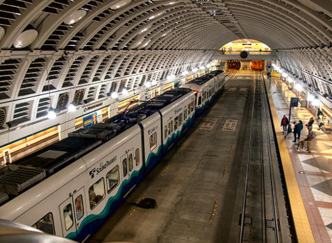 Downtown Seattle Transit Tunnel (DSTT), or the Metro Bus Tunnel, Seattle, Washington.