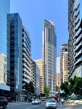 Eagle Street, Brisbane with Aurora Tower in the background, Brisbane, 2020