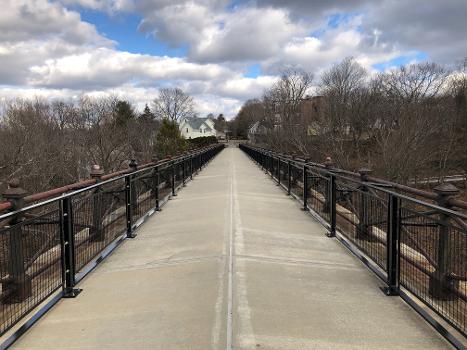 The deck of Echo Bridge, which crosses the Charles River on the border between Needham and Newton, Massachusetts