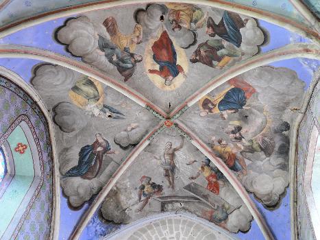 Chénérailles - Église Saint-Barthélémy - Peintures de la voûte du choeur