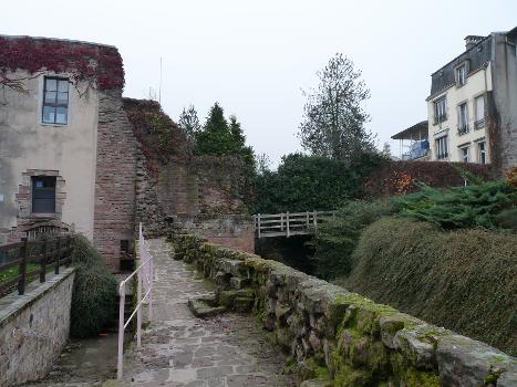 Epinal (Vosges) : murailles et tours (XIIIe-XVIIe s.) dans le quartier du Chapitre