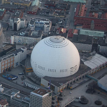 Ericsson Globe, Stockholm, aerial view