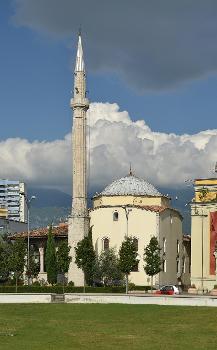 Et'hem Bey Mosque and clock tower in the centre of teh capital of Albania, Tirana.