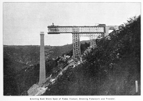 East shore span of the Fades Viaduct under construction