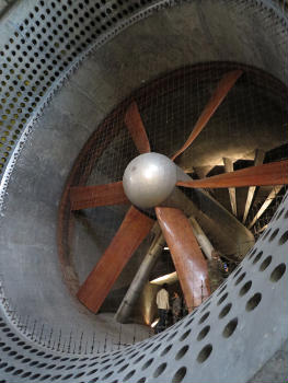 The main wind turbine fan in building Q121 which is part of the Wind Tunnels in Farnborough, Hampshire, UK