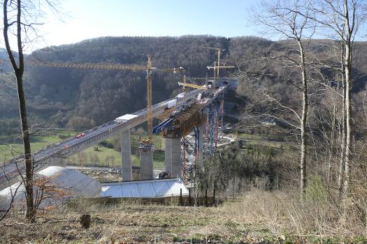 Filstalbrücke:Bauzustand April 2021, aus Richtung Osten