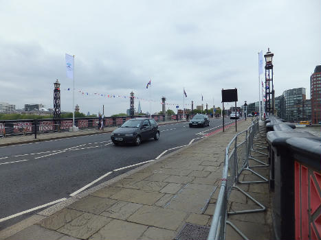 Flags flying on Lambeth Bridge 