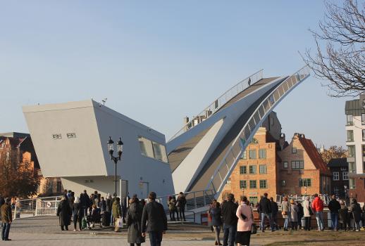 Gdańsk - the footbridge over the river Motława to Ołowianka island