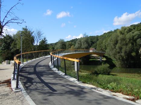 Geh- und Radwegbrücke Neckartenzlingen - Blickrichtung West