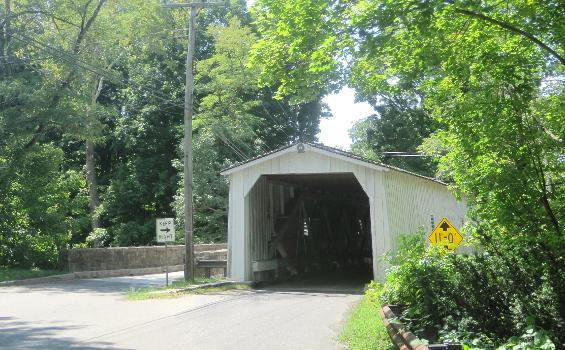 Green Sergeant's Covered Bridge:The last historic covered bridge in New Jersey, as seen from Rosemont-Ringoes Road (CR 604) westbound in Delaware Township, New Jersey.