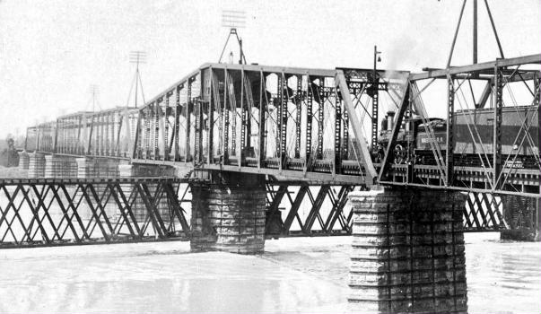 Hannibal and St. Joe R. . Bridge, Kansas City. First bridge over Missouri River.