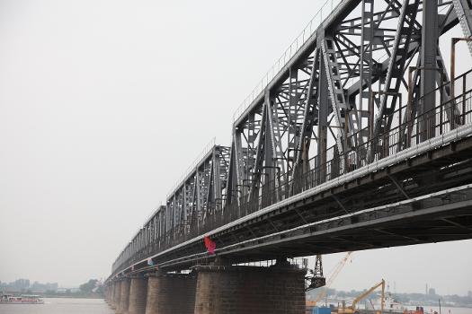 Binzhou Railway Bridge located in Daoli District, Harbin, China:The Binzhou Railway runs from Sino-Russia border Manzhouli to Harbin, Capital of Heilongjiang province in Northeast China.