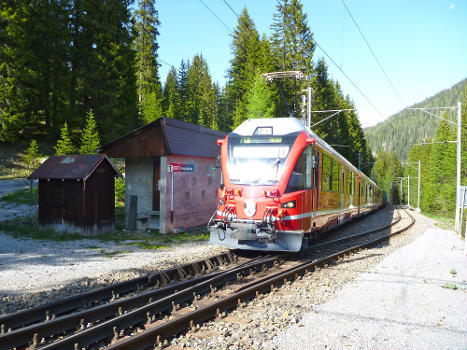 Chur-Arosa railway, crossing station Haspelgrube
