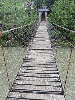 Pont suspendu de corde à Hittisau, Vorarlberg, Autriche