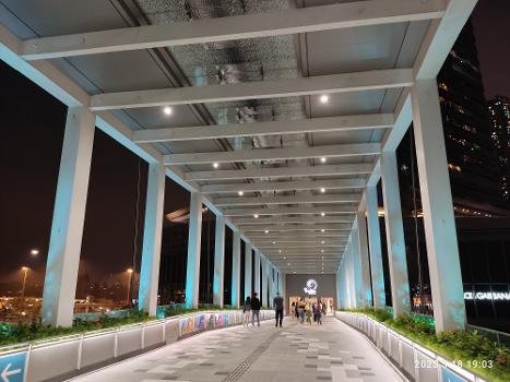 HK 西九龍 Kln West Austin Road West footbridge The Elements near West Kowloon Cultural District in March 2023