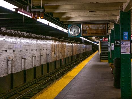 Southbound track of the IND Eighth Avenue Line's 175th Street Station