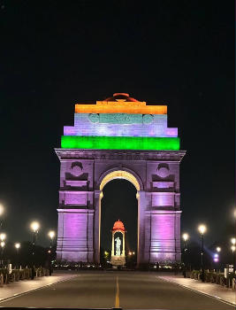 India Gate on the evening of 77th Independence day (2023)