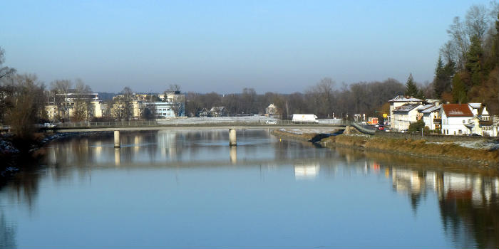 Innbrücke zwischen Rosenheim und Stephanskirchen, von Südosten gesehen.