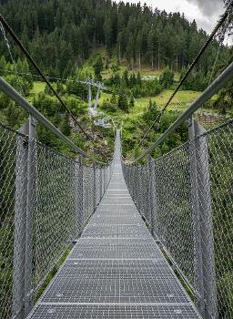 Kitzloch suspending bridge near Ischgl. Paznaun, Tyrol, Austria