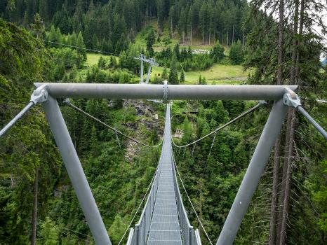 Kitzloch suspending bridge (detail) near Ischgl. Paznaun, Tyrol, Austria
