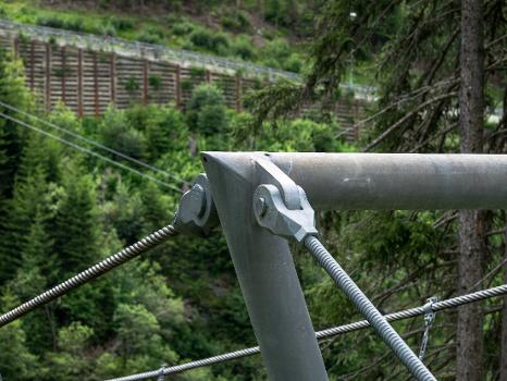 Kitzloch suspending bridge (detail) near Ischgl. Paznaun, Tyrol, Austria