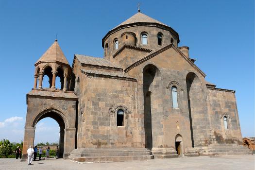 View On Black 
St. Hripsime Church in Echmiadzin, Armenia:Completed in 618, it is one of the oldest surviving churches in Armenia, and is known for ist fine Armenian architecture of the classical period, which influenced many other Armenian churches. The church, together with other nearby sites, is a UNESCO World Heritage Site, and is dedicated to Saint Rhipsime.