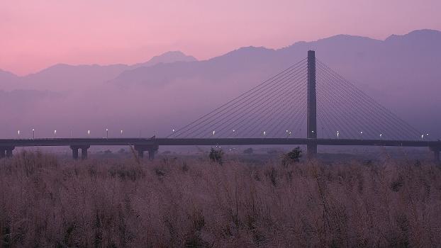 Jilu Bridge across Zhuoshui River in Taiwan