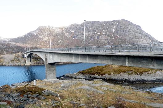 Kåkern Bridge in Flakstad, Nordland, Norway