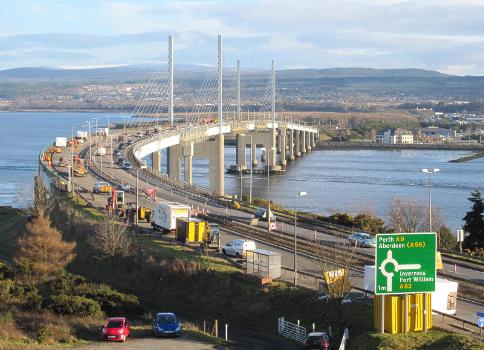 Resurfacing work on the southbound carriageway of the Kessock Bridge, which started in February 2014 with work due to finish in June.