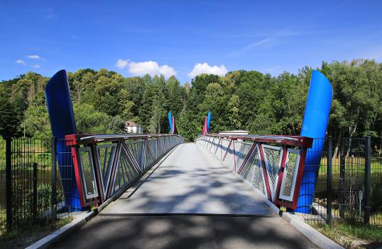 Küblersbrücke über die Zwickauer Mulde in Lunzenau, Sachsen.