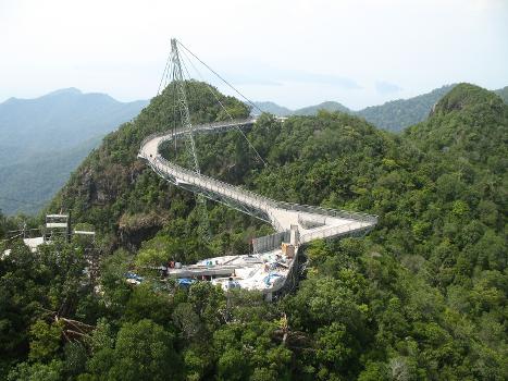 Construction of a new platform for an inclinator at Langkawi Sky Bridge in April 2015