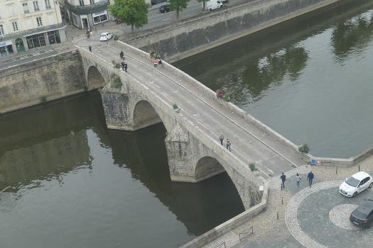 ld Bridge of Laval (Mayenne, France), from the hoarding of the main tower