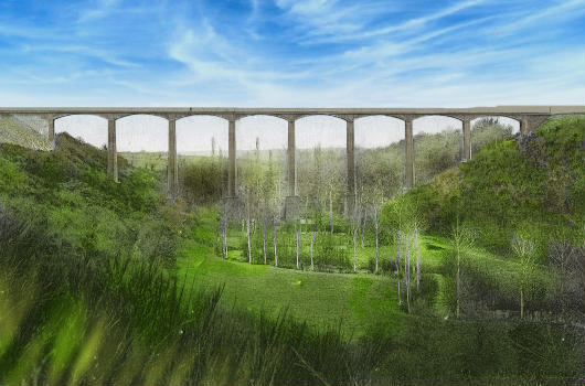 Le viaduc Saint Georges le Gaultier en 2018