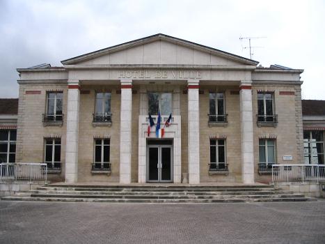 The town hall and former school (built around 1910) of Louvres, Val d'Oise, France.